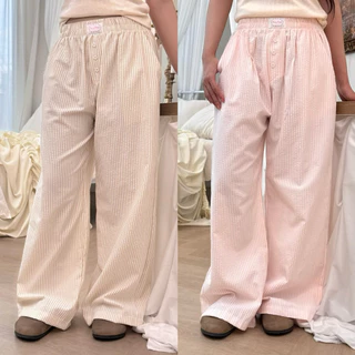 Dopey.Puffy / Nola Pants กางเกงกระบอกใหญ่ ผ้าคอตตอน (A04)