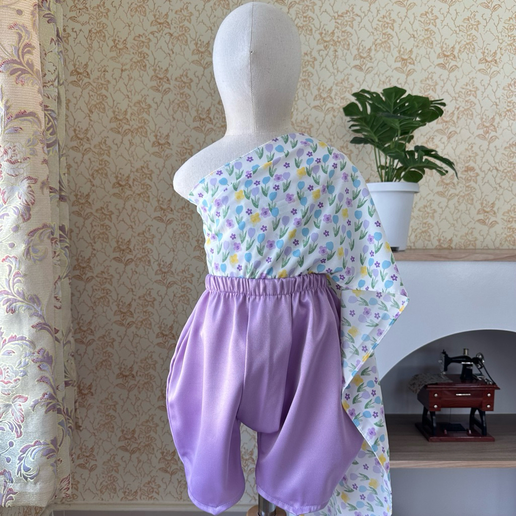 ชุดไทยสไบเด็กหญิงไหมอิตาลี พร้อมโจงกระเบน