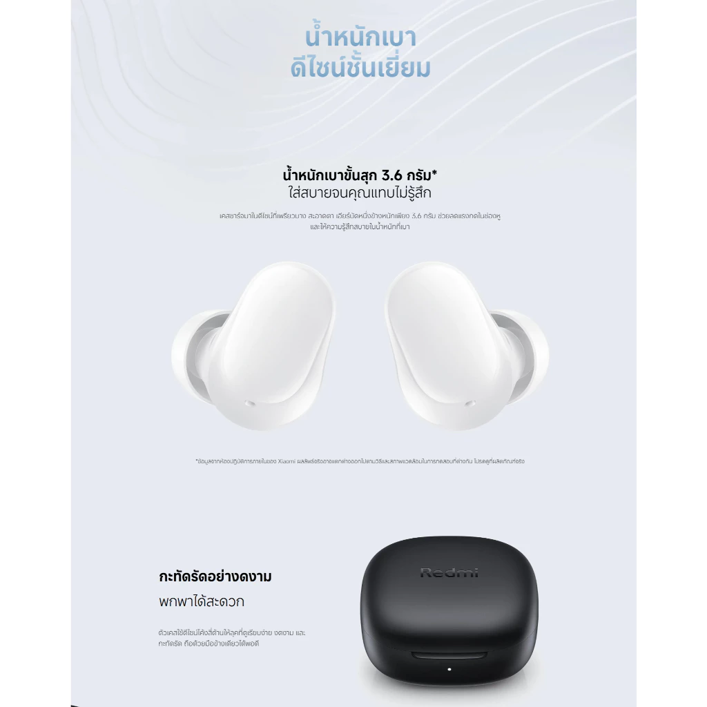 Xiaomi Redmi Buds 6 Play / 8 Active หูฟัง Bluetooth AI ANC thumbnail 6