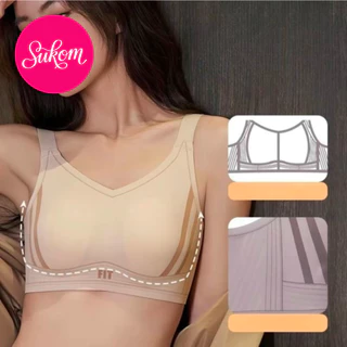 Sukom เสื้อชั้นในกีฬาไร้โครงสำหรับผู้หญิง คัพเต็ม ยกกระชับและป้องกันการหย่อนคล้อย ช่วยพยุงด้านข้างแล