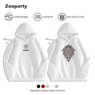 เสื้อฮู้ด ลายช้าง Basic แฟชั่นสำหรับผู้ชาย แขนยาว Pull over …