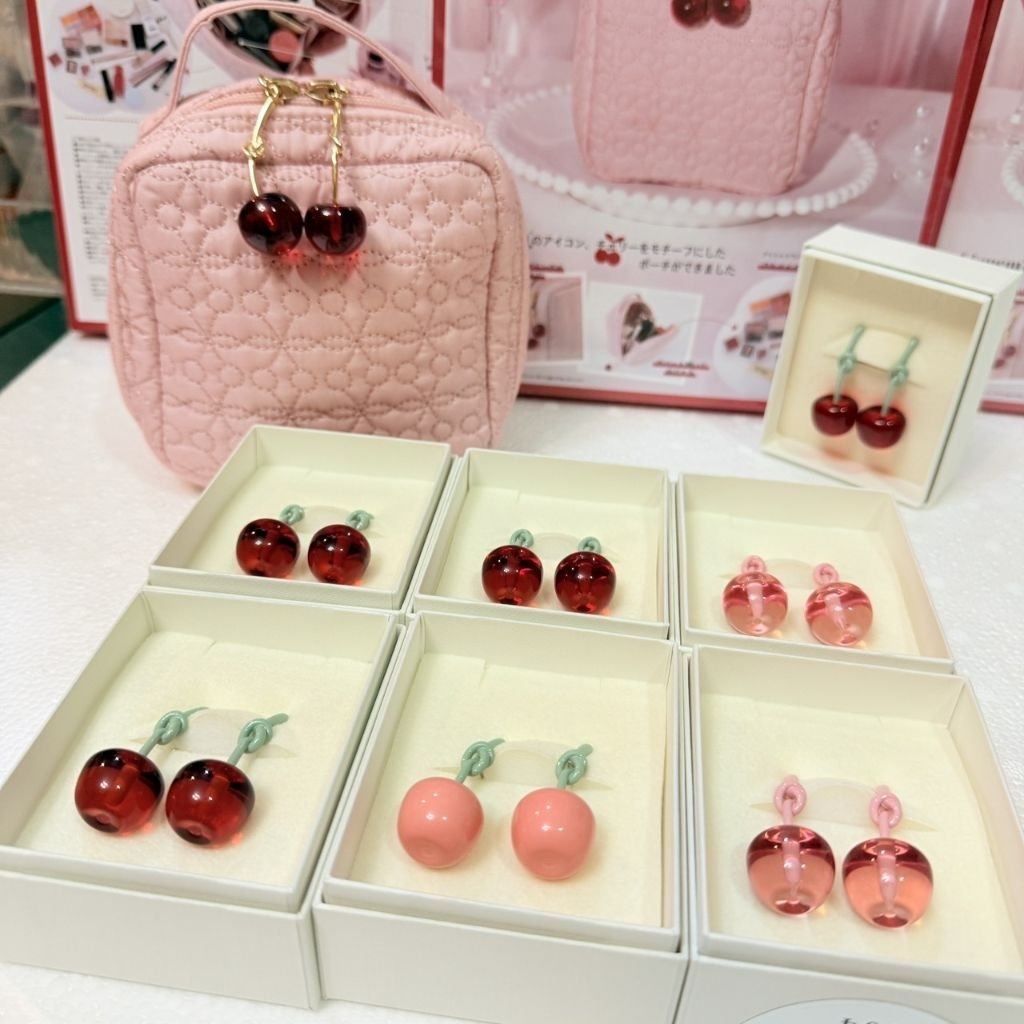 (พร้อมส่ง) ต่างหู Liquem แบรนด์ดังจากญี่ปุ่น ต่างหูเชอรี่ ของแท้ ส่งไว