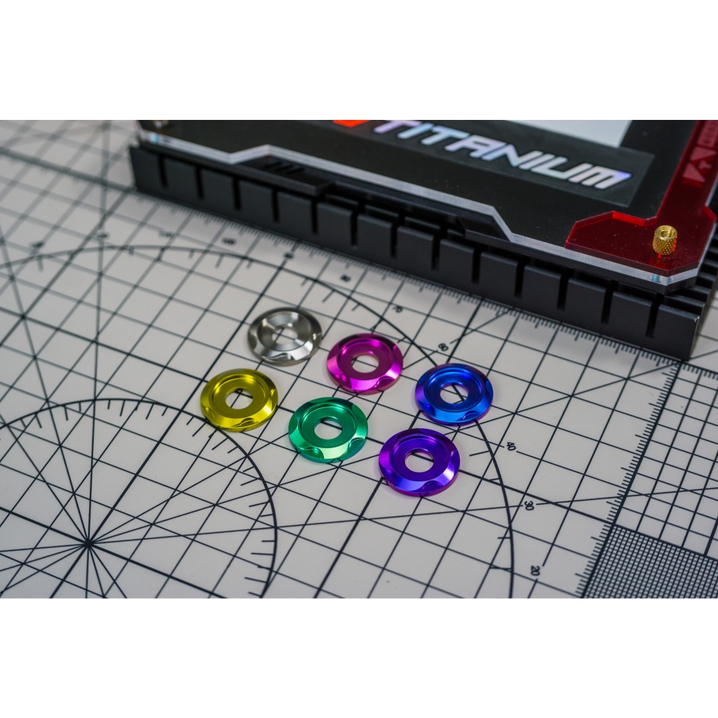 แหวนรองไทเทเนียม  M6 M8 M10 ลายFT