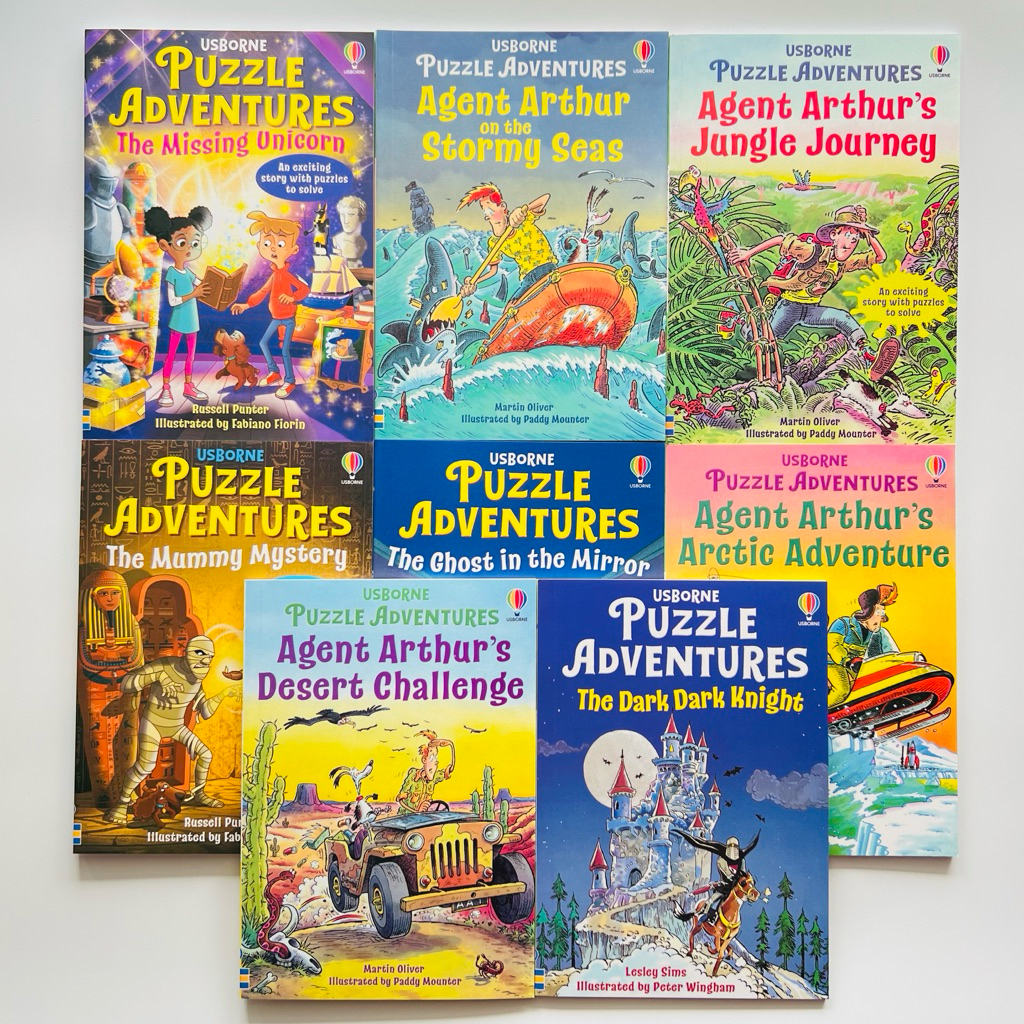 Usborne Puzzle Adventures 8 Books Collection, Arctic Adventure Jungle Journey, Aged:7-11 Paperback