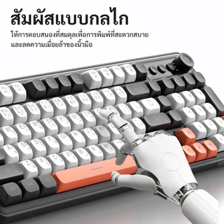 GOOJODOQ แป้นพิมพ์เมมเบรน ลำดับที่ 98 สามรุ่น ปิดเสียง RGB แสงไฟด้านหลัง คีย์บอร์ดไร้สาย Keyboard