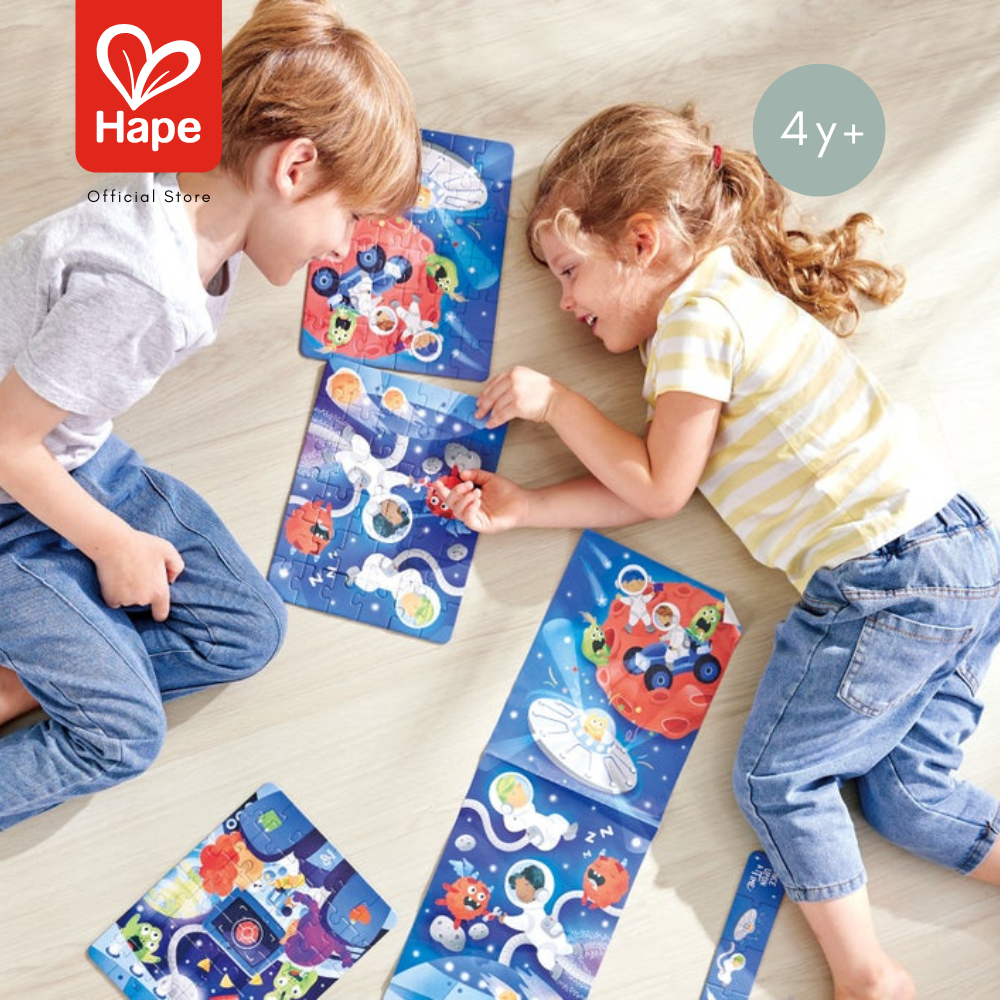 Hape - Space Adventure Puzzle – 3 x 48-Piece Storytelling Jigsaw Puzzles 4Y+ image 3