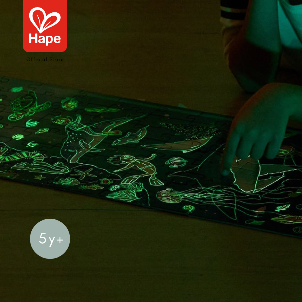 Hape Ocean Life Puzzle 1.5M	จิ๊กซอว์โลกใต้ทะเล เรืองแสง 1.5m	6Y+ รูปที่ 6
