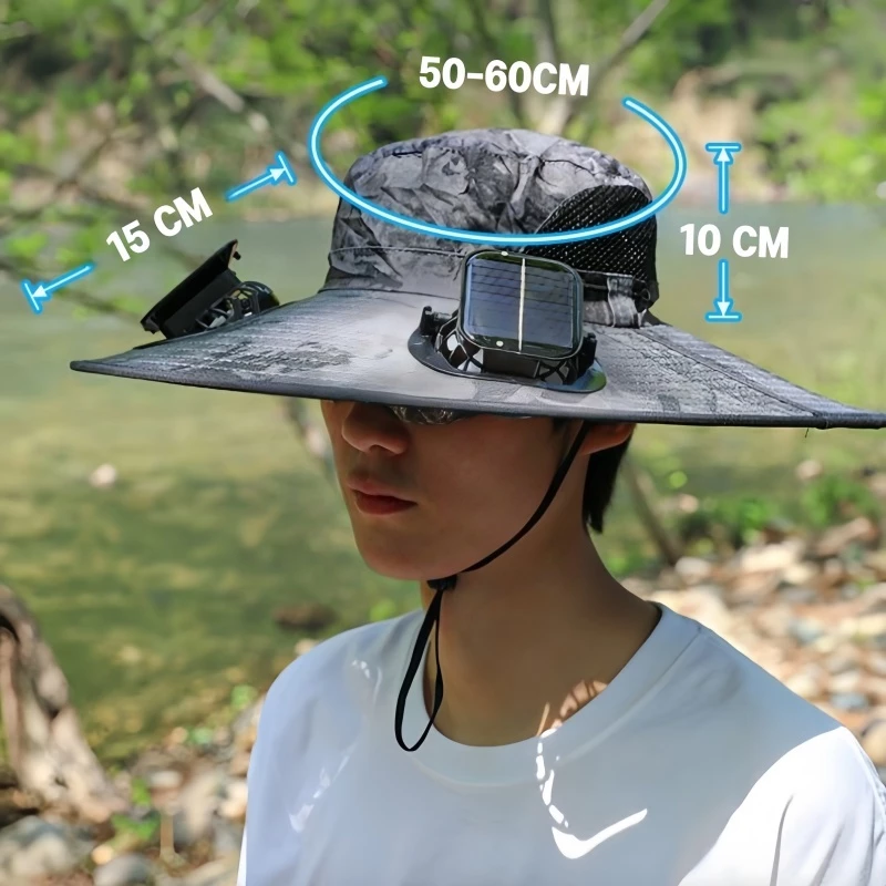 หมวกพัดลมโซลาร์เซลล์ ชาร์จไฟได้ กันยูวี UPF50+ thumbnail 3