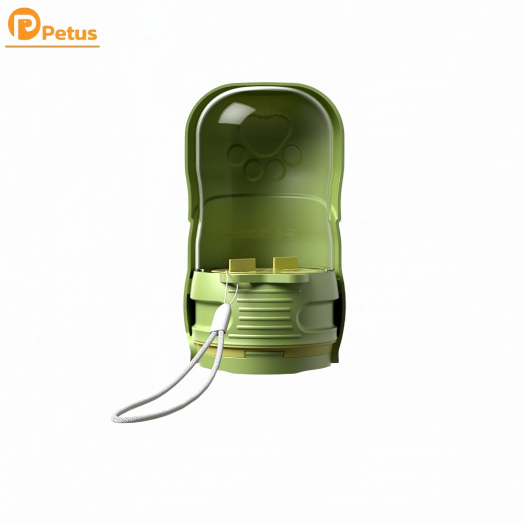 ที่ให้น้ำสุนัข ขวดน้ำสัตว์เลี้ยงพกพา Pet water bottle ซีลแน่น ป้องกันการรั่วซึม มีสายคล้อง เหมาะสำหรับเดินทาง Petus pet
