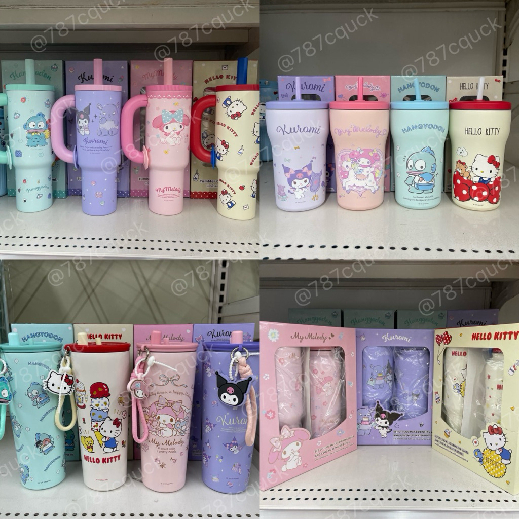 [มี18แบบ] แก้วเก็บความเย็นซานริโอ้ แก้วซานริโอ้โลตัส ลิขสิทธิ์แท้100% แก้วสแตนเลส