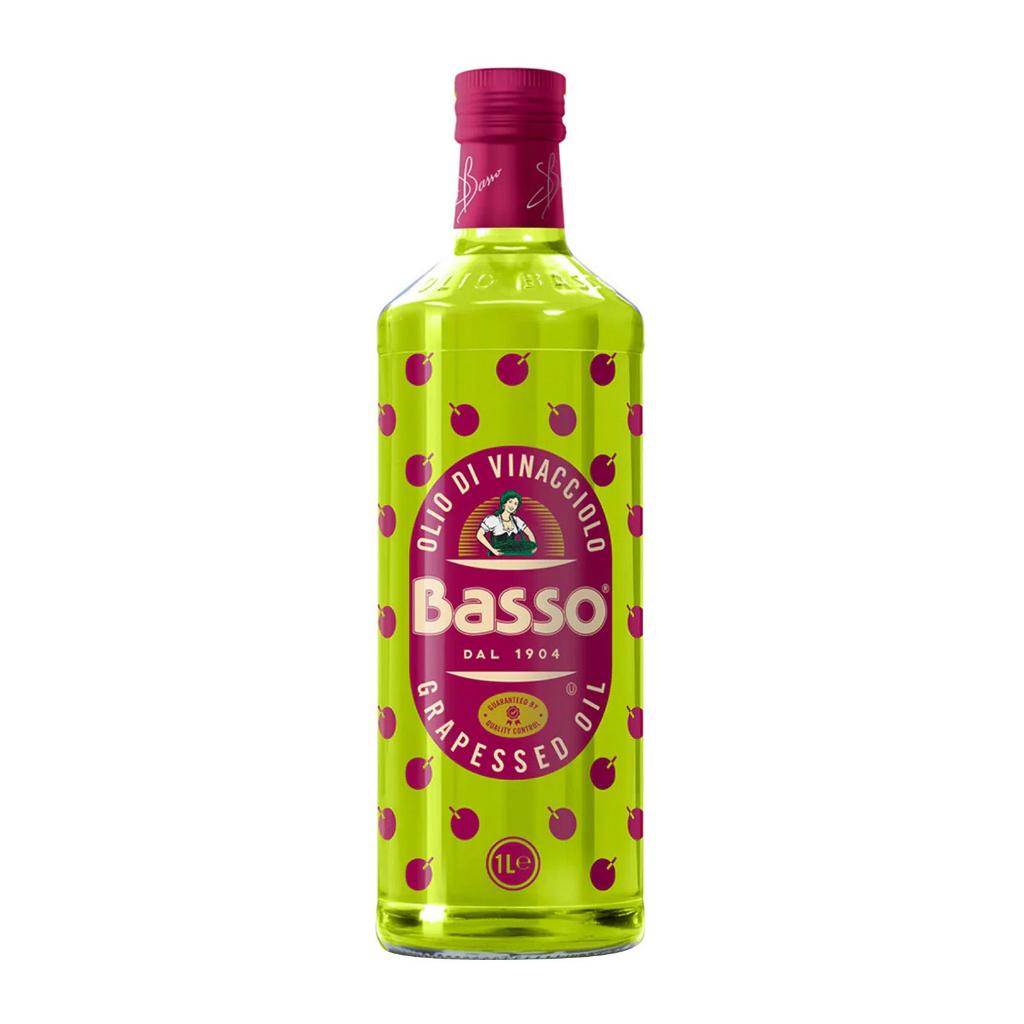 น้ำมันจากเมล็ดองุ่น(สำหรับปรุงอาหาร)  Basso Grape seed oli 葡萄籽油 1L Product of italy
