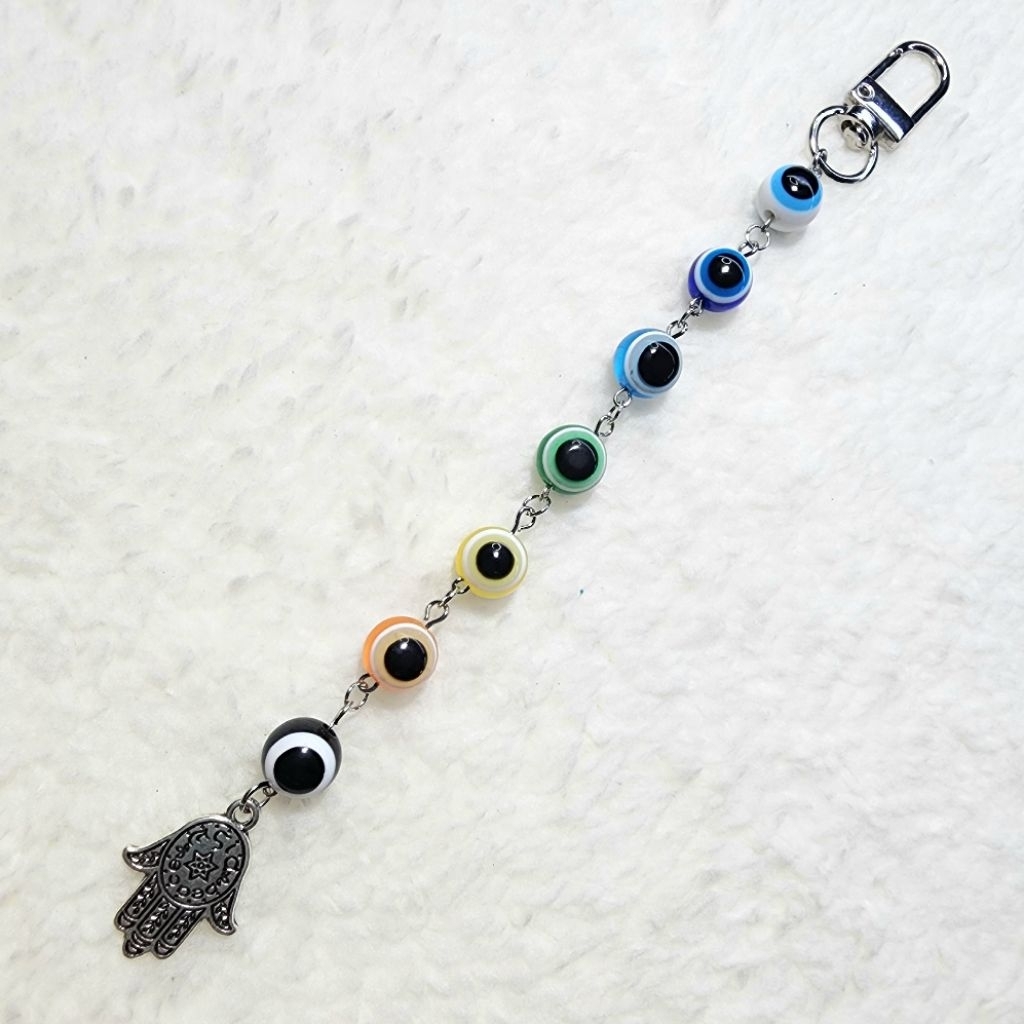 Keychain >> EVIL EYE 🧿 พวงกุญแจ ที่ห้อยมือถือ ที่ห้อยโทรศัพท์ | เครื่องราง ปกป้อง | ของขวัญปัจฉิม ha
