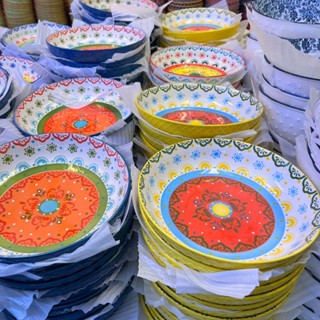 จานเซรามิก 9 นิ้ว จานข้าว จานลายตุระกี จานลายโบฮีเมี่ยน ทำจา…