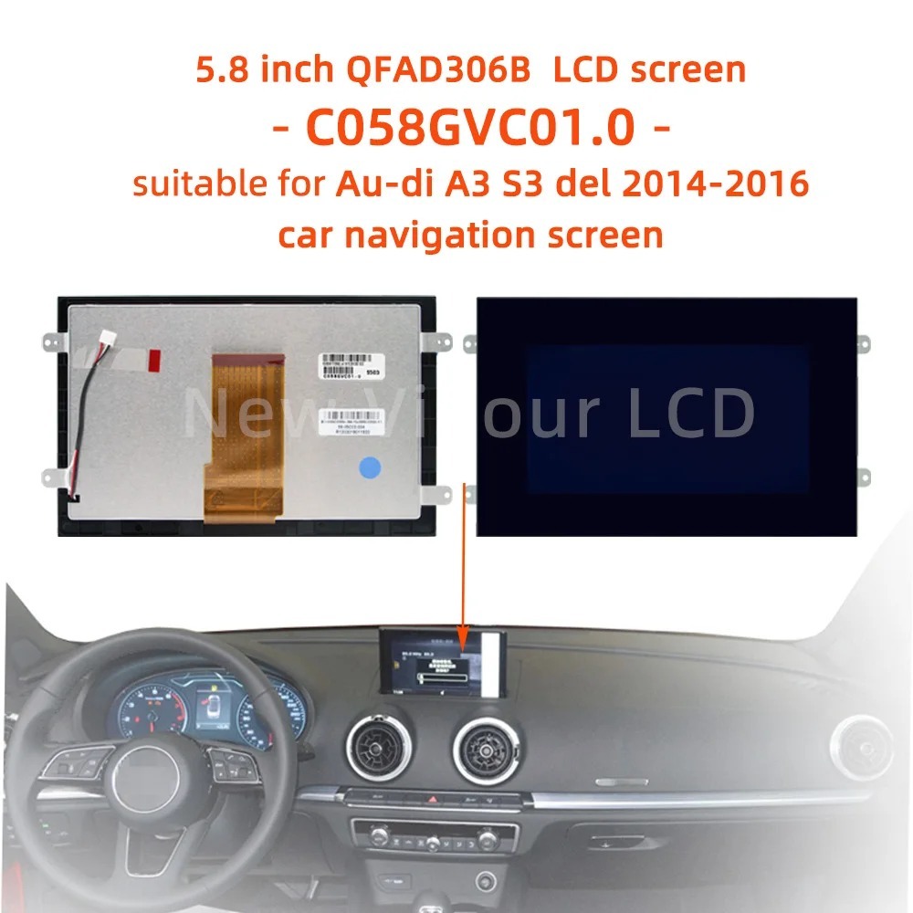 NEW QFAD306B 5.8Inch LCD display C058GVC01.0 C058GW01.V2 C058GVC01-0 Screen for 14-16 Au-di A3 S3 Na