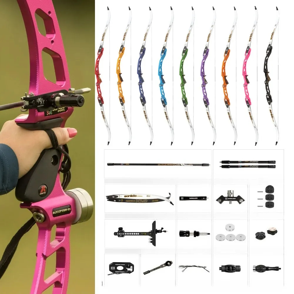25" ILF Recurve Bow, 66/68/70 inch, 16-46lbs, CNC 6061-T6 Aluminum Riser, Carbon Foam Limbs, Olympic