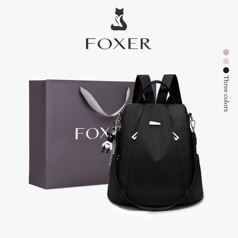 FOXER 13-16L กระเป๋าสะพายสุภาพสตรีกันน้ำ กระเป๋านักเรียนรุ่นเกาหลี แฟชั่นร้อยชุด เนื้อผิวดีมาก