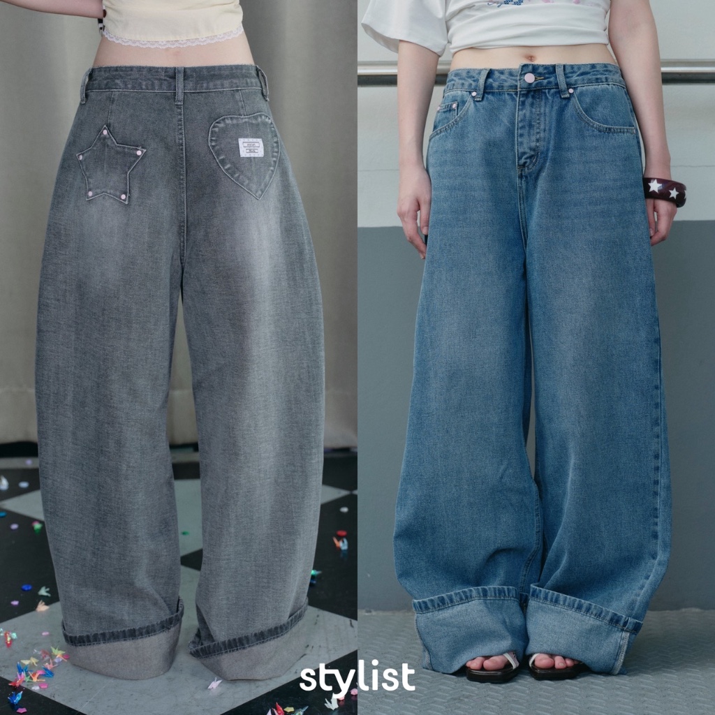 STYLIST x Brinkkty - Jeans-Evelyn-007 - กางเกงยีนส์ขายาวพับขา