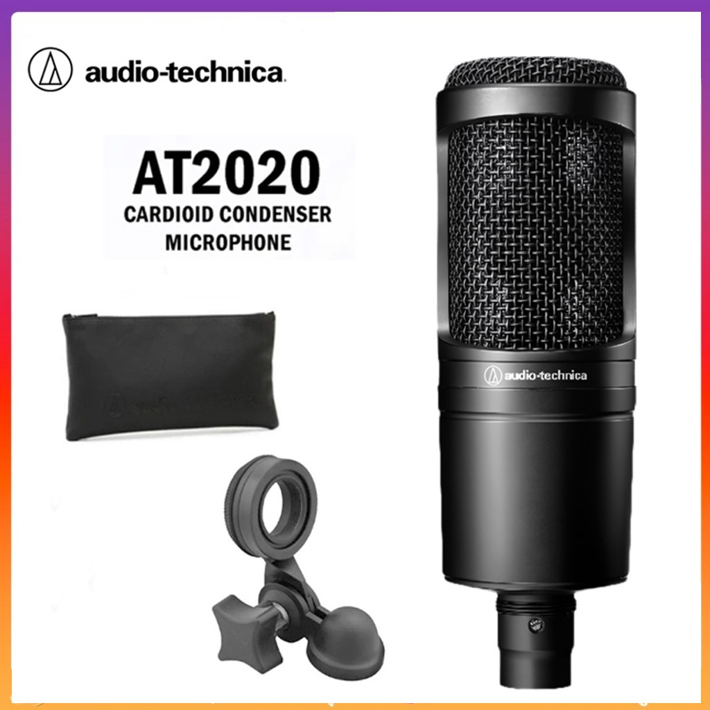 Audio- Technica AT2020,ไมโครโฟนคอนเดนเซอร์ [วงเล็บไมโครโฟนรวมเป็นของขวัญ]