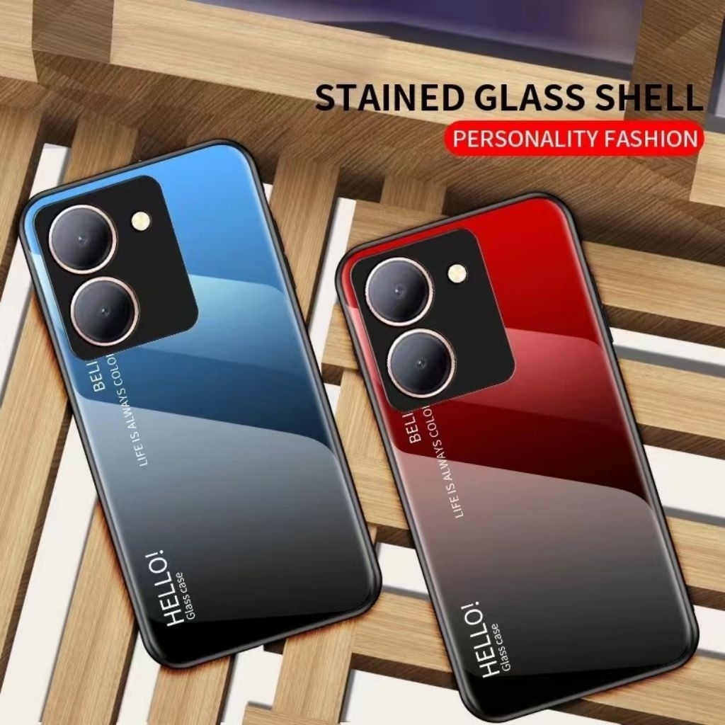 เคสกระจกไล่สี ใช้สำหรับ Vivo Y03T Y18 Y03 Y27S Y27 5G Y36 เคสกระจกสองสี วีโว่ วาย36 Y27 5G