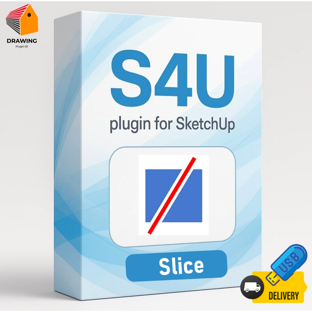 S4U 💙 Slice  ตัดแบ่งวัตถุใน SketchUp |Plugin For SU⭐จัดส่งshopee express เท่านั้น