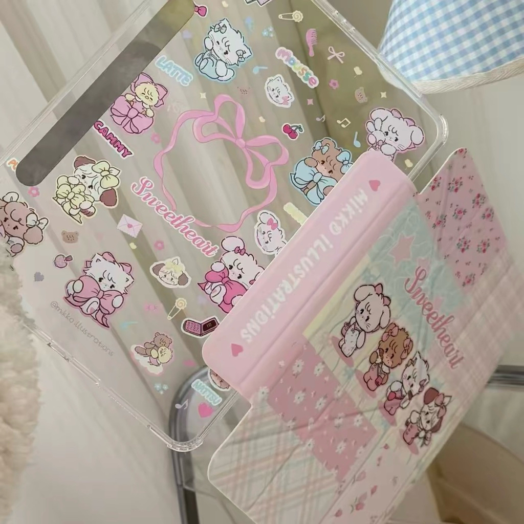 Mikko Sweetheart iPad Case 🎀🐻  เคสไอแพดฝาพับสีชมพูลาย Mikko