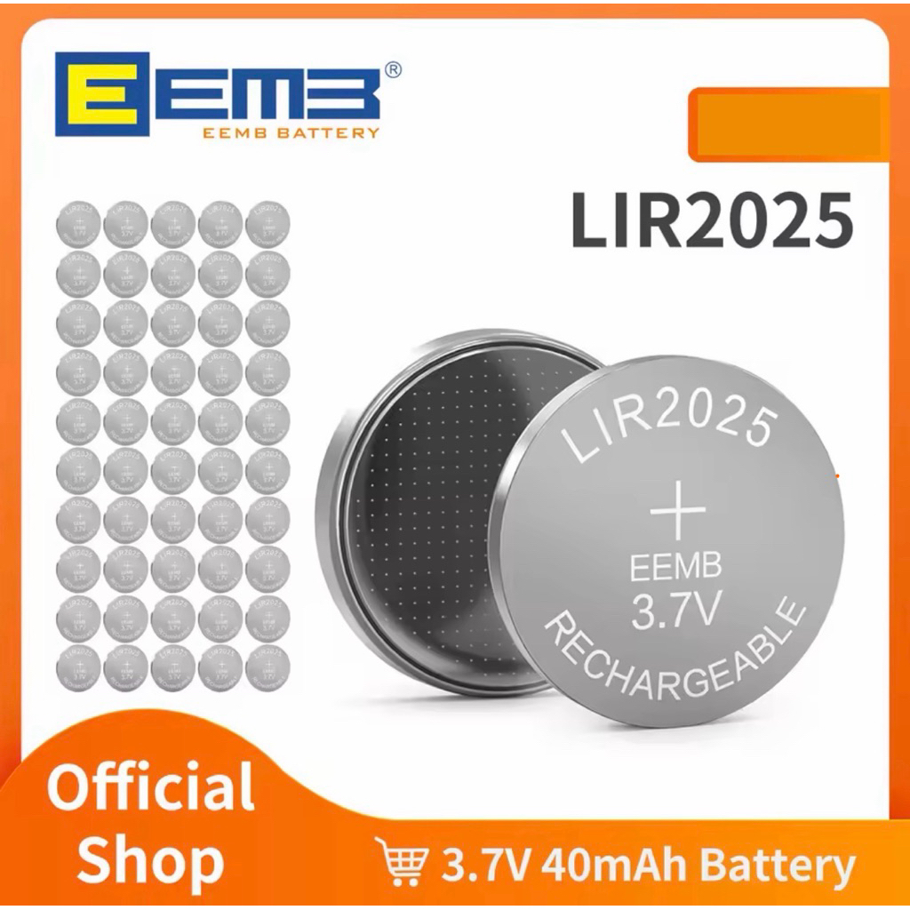 New ! CR2025 แบบชาร์จ High capacity 40mAh Rechargeable Button Batteries 3.7v  CR2025 CR 2025 Coin Li