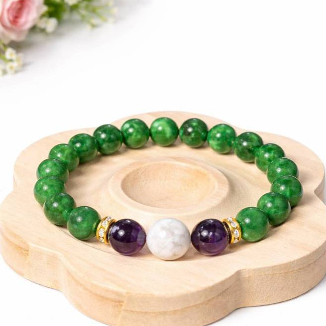 SEA OF ICE หินมงคล Green Howlite&White Howlite& Amethyst