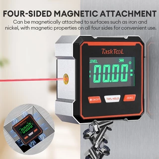 TASKTOOL 5V วัดมุมจอแสดงผล เครื่องวัดมุมคอด 400mAh แม่เหล็กดูดแบบพกพา ระดับความเอียงของเลเซอร์แม่เหล็ก