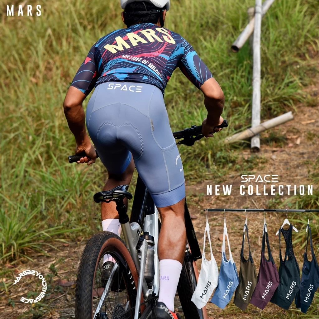 MARS BIB SPACE เอี๊ยมปั่นจักรยานผู้ชาย กางเกงเอี๊ยมปั่นจักรยาน ขายาว กระชับ ระบายอากาศดี