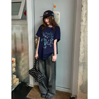 A021เสื้อยือคอตตอนสไตล์เกาหลีลายเห็ดคลาสสิคพร้อมลายหนังสือสวยๆน่ารักสุดๆ【ส่งจากไทย】📞