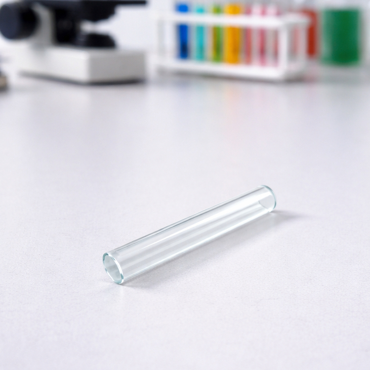 หลอดแก้วก้นทะลุขนาด 10x78 mm  (ลบคมแล้ว) ผลิดจากแก้วโบโลซิลิเกตทนความร้อน
