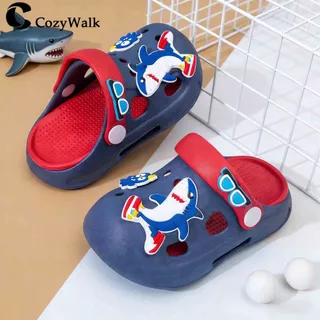 CozyWalk รองเท้าเด็ก 🦈 ลายฉลาม 3D วัสดุ EVA ใส่สบาย กันลื่น กันน้ำ มีสายรัดส้น พร้อมส่งในไทย