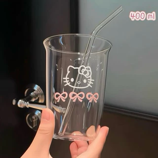 แก้วน้ำดีไซน์ใหม่ ทรงสวย ลายน่ารัก วัสดุแก้ว ความจุใหญ่ 500 พร้อมส่งจากไทย