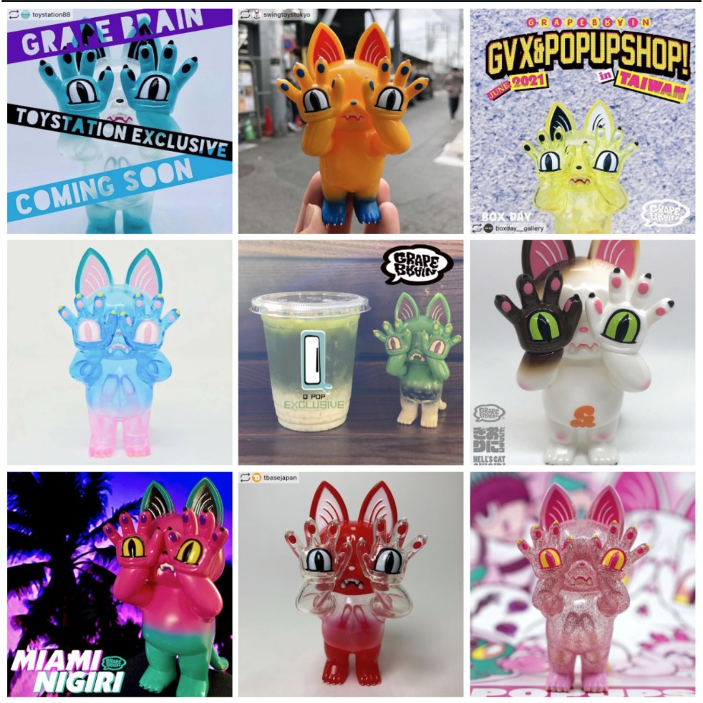 GRAPE BRAIN Hell's Cat Onigiri – 2021 Release แมว GRAPE BRAIN ในปี 2021 แยกขาย พร้อมส่งทันที