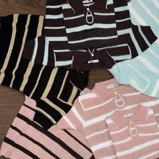 LOOK OM KNIT เสื้อไหมพรหมลายทาง