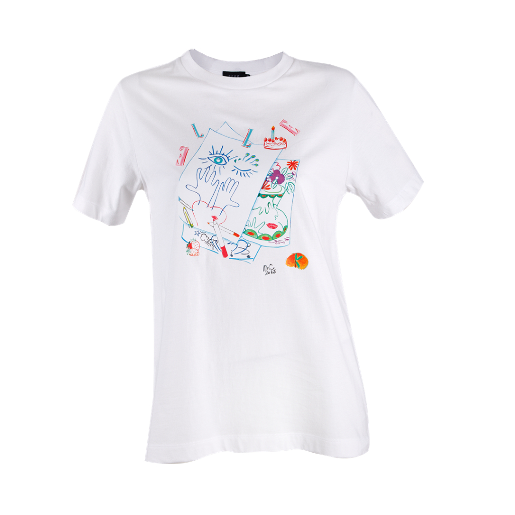 ELLE เสื้อยืด  แขนสั้น  ทรง BASIC  รุ่น 80 ปี  สกรีนลายกราฟฟิค คอลเลคชั่น  Artist - WWTM006