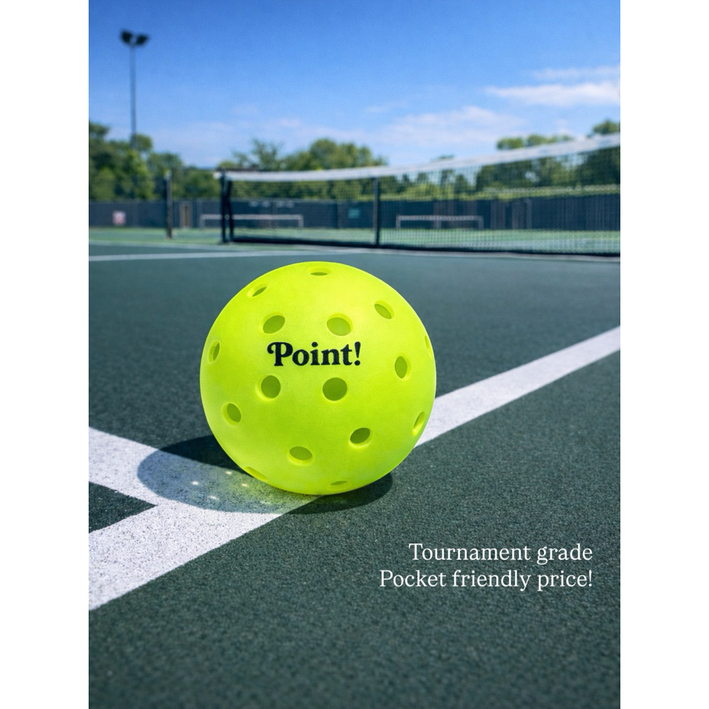 Point! 40 Holes pickleball balls for outdoor and tournament ลูกพิกเกิลบอลสำหรับการแข่งขัน