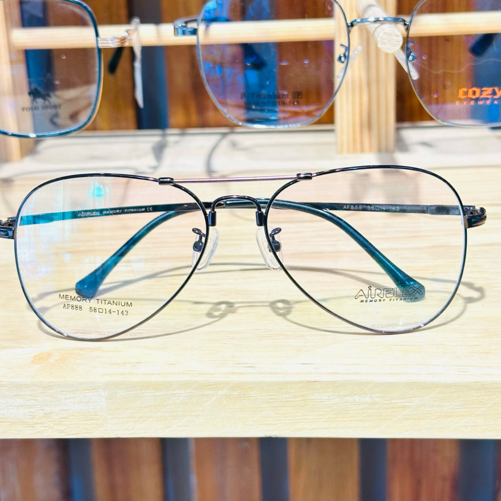 ดรอบแว่นตาทรงแม็ก ทรงนักบิน FA888 (58) titanium