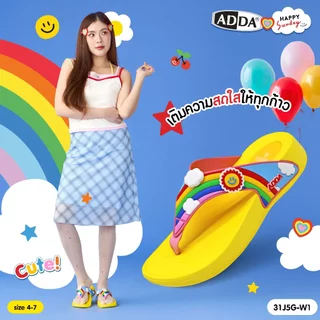 ADDA x HAPPY SUNDAY ลิขสิทธิ์แท้ รองเท้าแตะ สำหรับผู้หญิง รุ่น 31J5GW1 (ไซส์ 4-7)