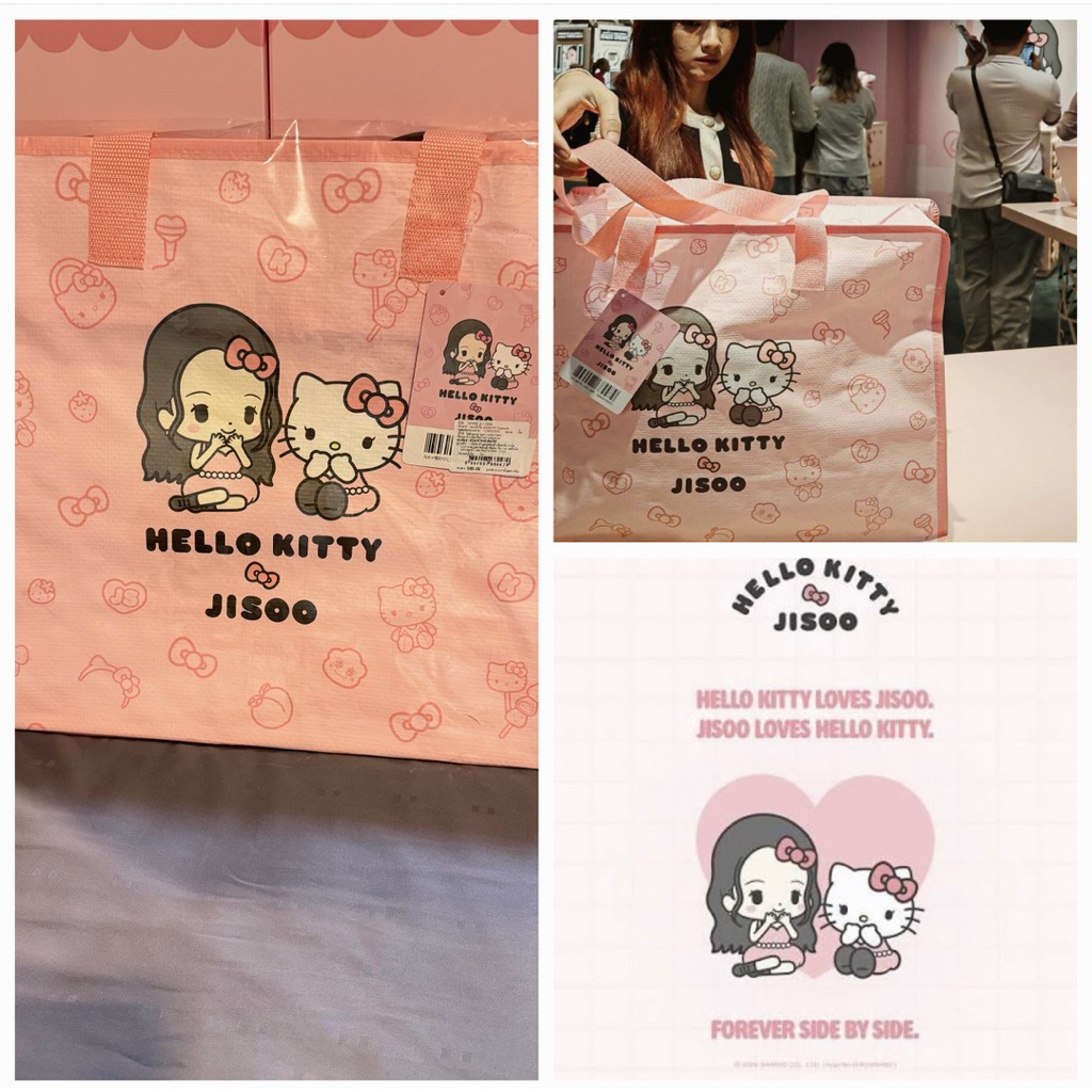 ถุงช้อปปิ้ง🛍️ HELLO KITTY x JISOO Pop-up 💗Limited💥 ของแท้💯ส่งจากไทย🚛 TARPAULIN BAG