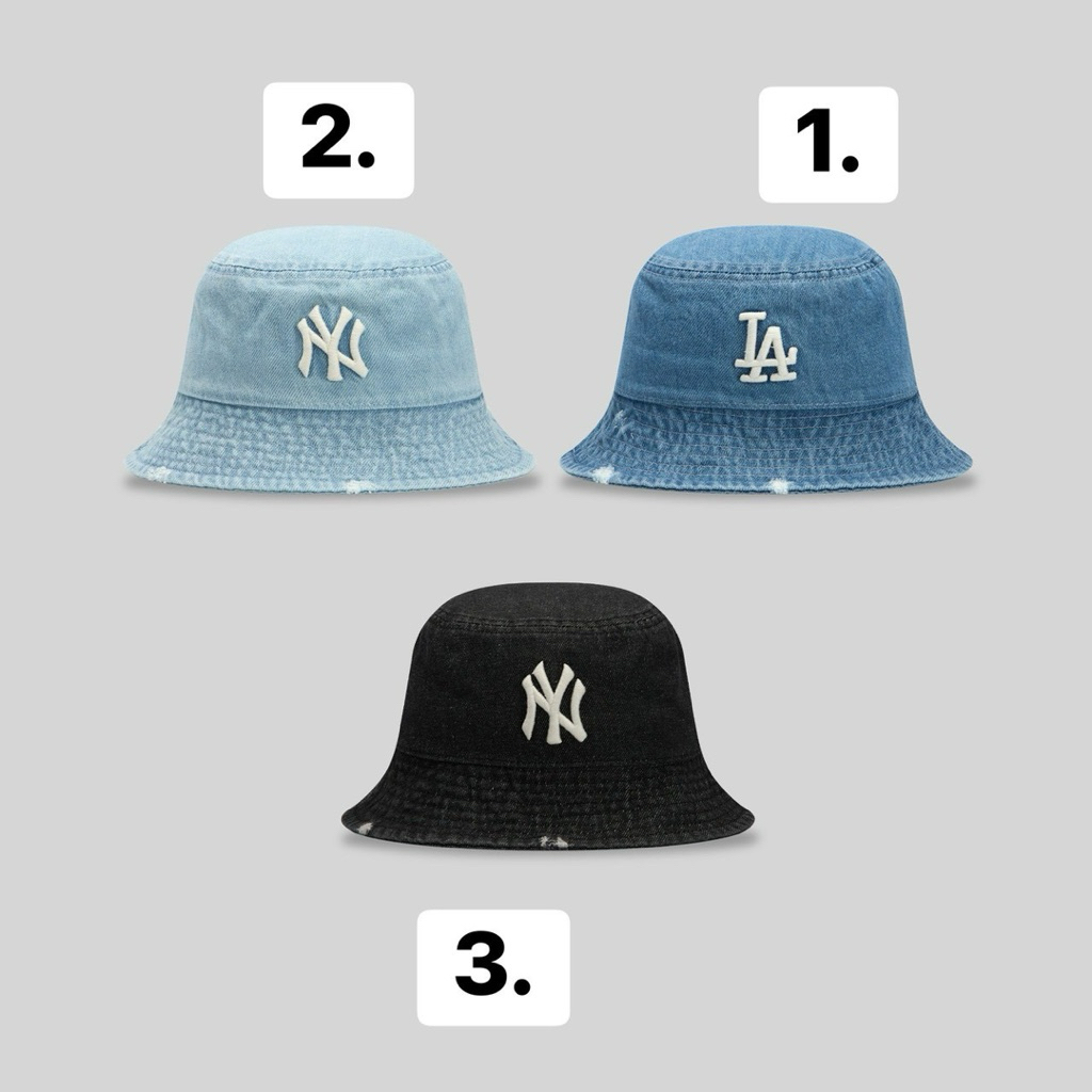 ONE Bucket หมวกยีนส์ปัก NY/LA งานแท้ ใส่ได้ทั้งชายและหญิง