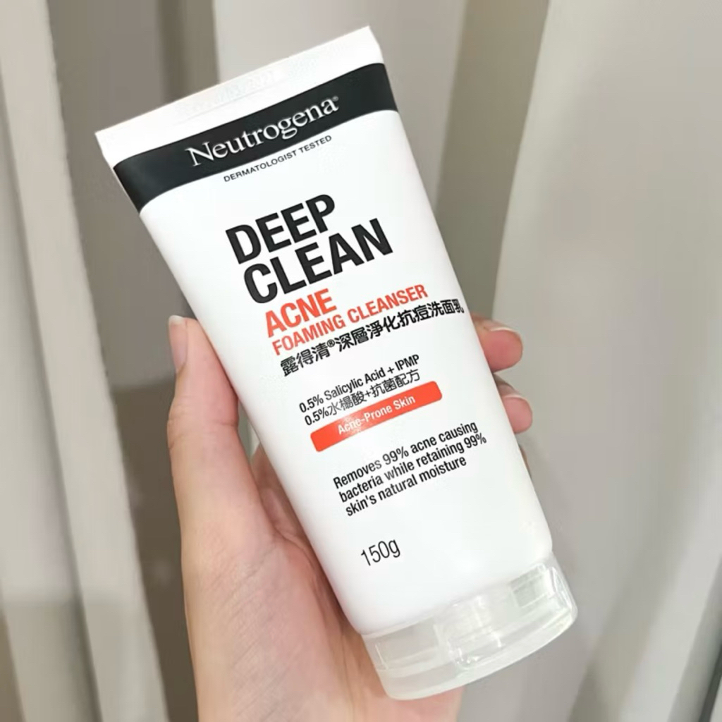 Neutrogena Deep Clean โฟมล้างหน้าสำหรับคนเป็นสิว 150g นูโทรจิน่า ลดมันสิวอุดตัน