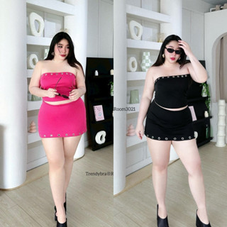 /TB/ ชุดเซ็ตเกาะอก มีไซส์อก40-50 เกาะอก+กระโปรง แต่งตาไก่ตัว…