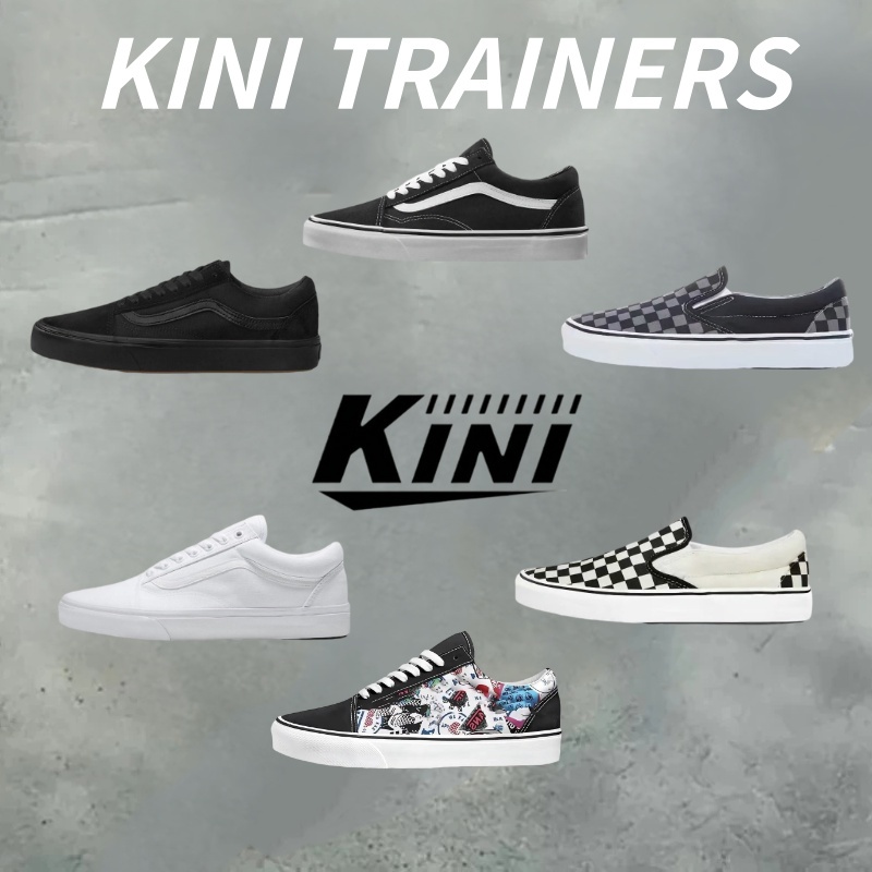 Shoes KINI Old Skool Black รองเท้าผ้าใบผู้ชาย  รองเท้าผ้าใบ Low-Top สวมใส่สบาย รองเท้าลำลอง Unisex รองเท้า ไซส์36-45