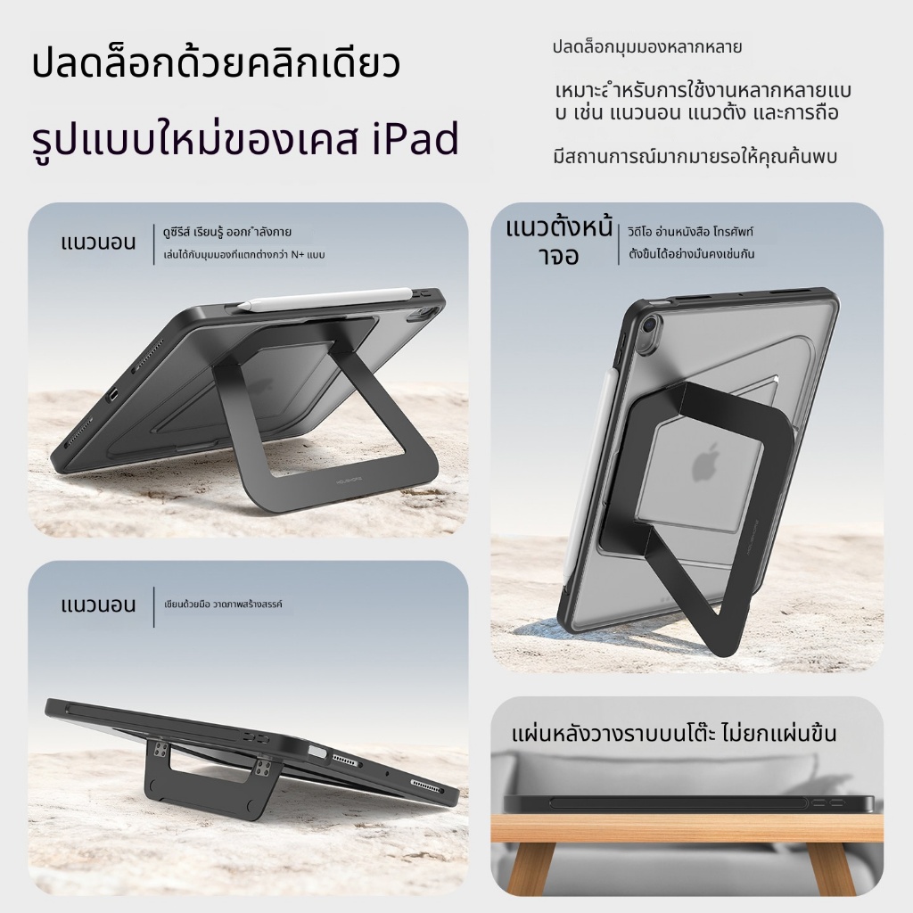 เคสไอเเพด เคสขาตั้ง iPad gen11 gen10 air4 air5 Air6 air11 M2 M3 gen789 Pro11 air3 10.5เคสกระจกอะคริลิค กันงอ ไม่มีฝาครอบ ราคา ถูกที่สุด ดีลบีเคเค แกลเลอรีภาพที่ 5