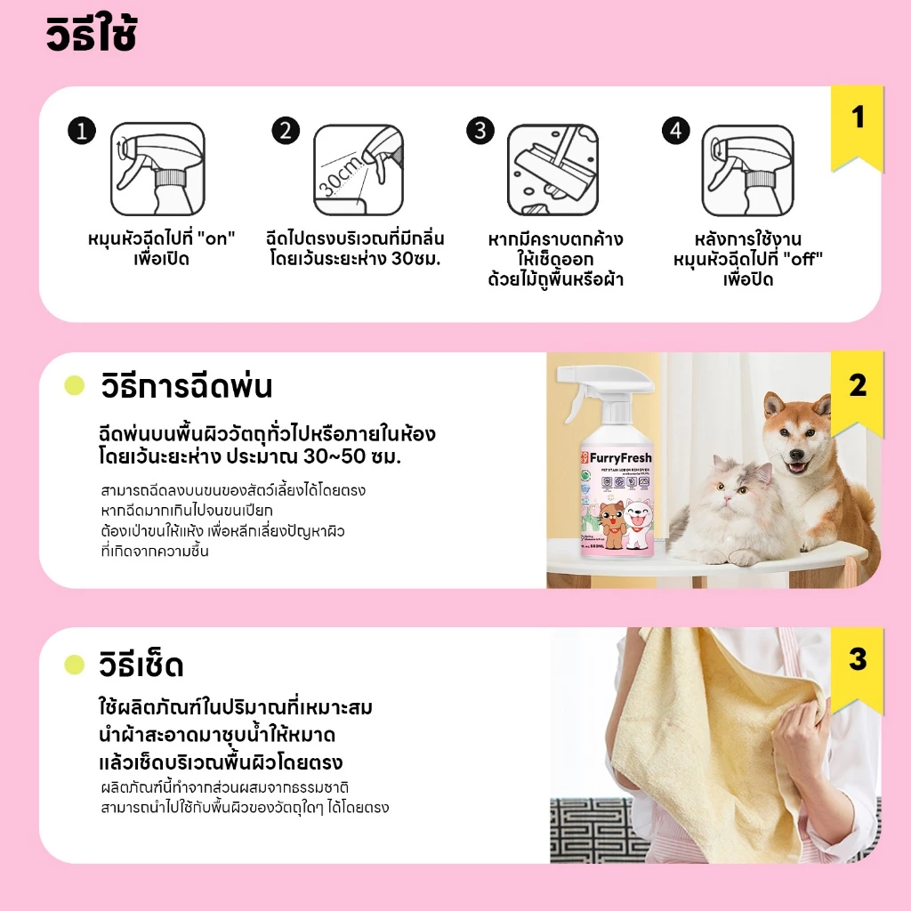 yoyopet Furry Fresh สเปรย์ดับกลิ่นสัตว์เลี้ยง thumbnail 9