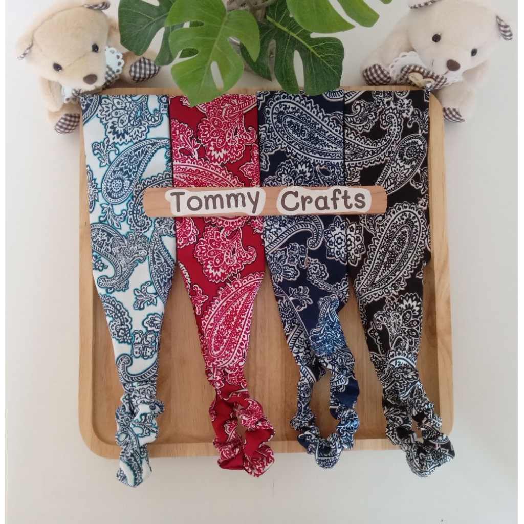 Tommy Crafts ผ้าคาดผมลายลูกน้ำ/ลายผ้าเช็ดหน้า ผ้าคอตตอน100% Paisley printed cotton Headbands