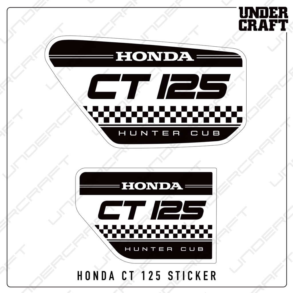 สติกเกอร์ CT-125 ลายตาราง สีขาว-ดำ Hunter Cub