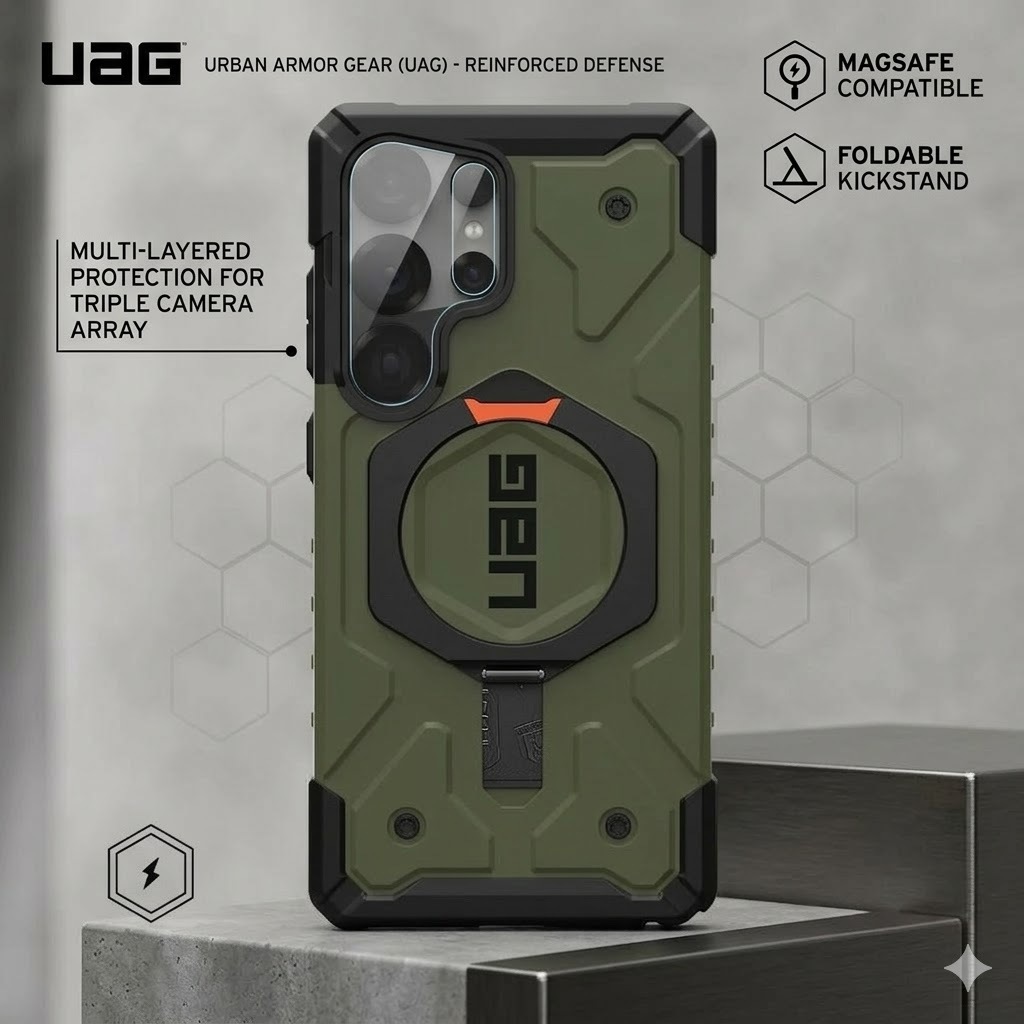 CASEขาตั้ง UAG ออกแบบสำหรับการชาร์จแบบไร้สาย FOR SAM S23 S24 S25 S26 UTRAL วงเล็บ แม่เหล็กเคสป้องกันโทรศัพท์มือถือ M01