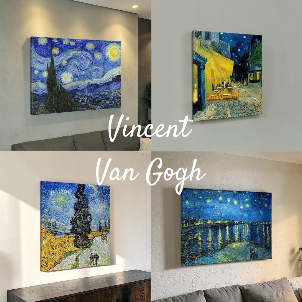 Framecraft ภาพติดผนังแคนวาส Van Gogh / Starry Night / Café Terrace / Wheatfield พร้อมแขวน | Wall Art, Ready to Hang